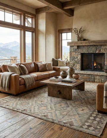 7' 1 x 9' 11 Hand Woven Kilim Maymana Wool Rug