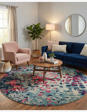 8' x 8' Washable Sevilla Round Rug