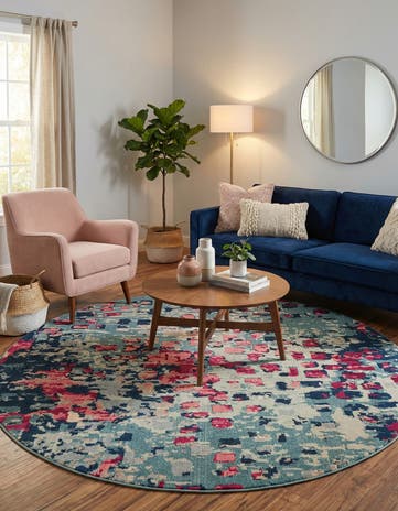 8' x 8' Washable Sevilla Round Rug