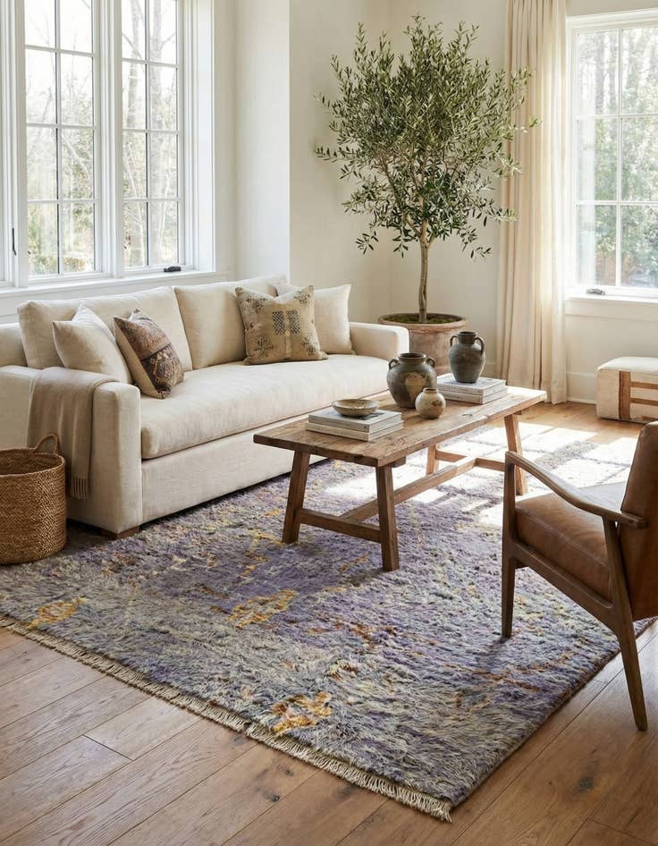 Detail image of  8' x 10' 8  Hand Knotted Moroccan Wool Rug