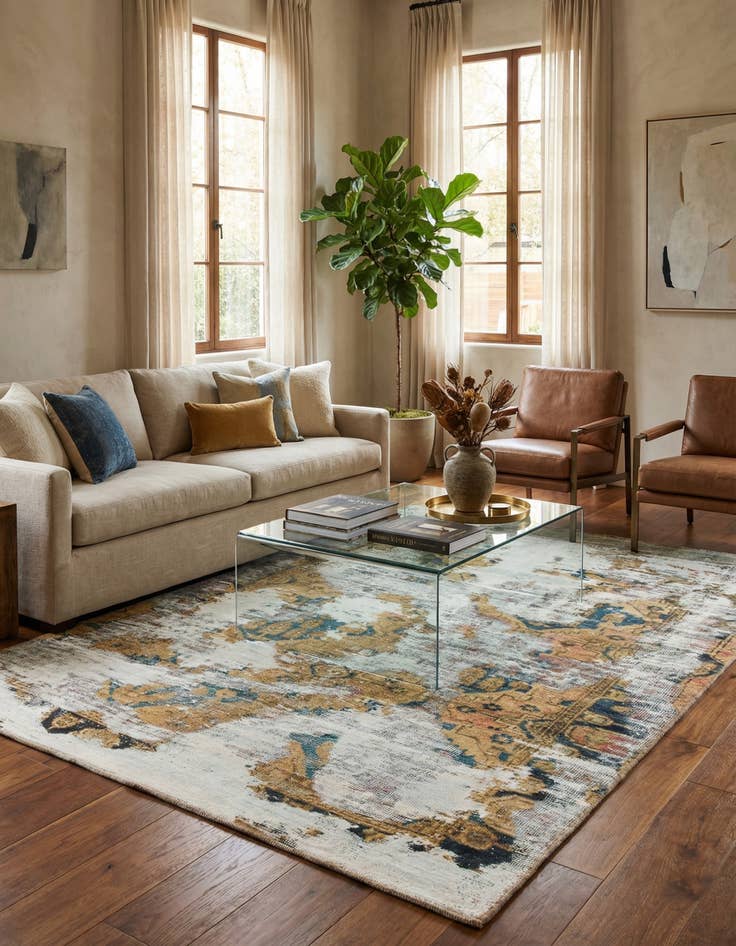 Detail image of 4' 3 x 6' 8  Hand Knotted Ultra Vintage Persian Wool Rug