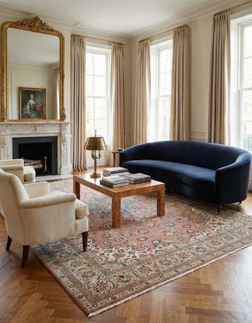 6' 8 x 9' 8 Hand Knotted Isfahan Persian Rug
