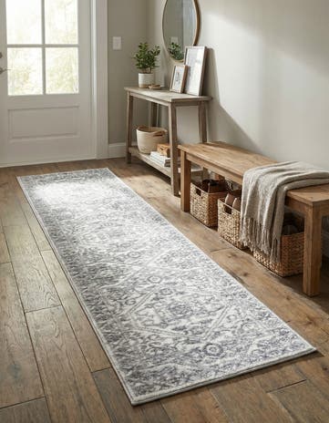 White Boston Runner Rug