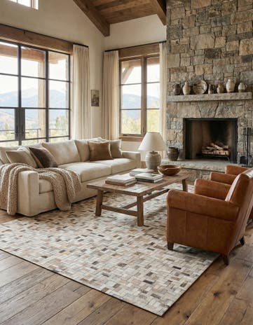 6' 8 x 9' 10 Cowhide Stocks Rug