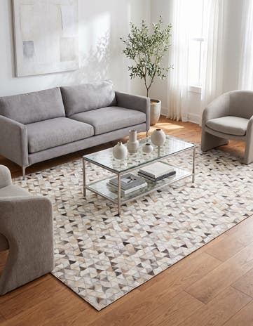 5' x 8' Cowhide Leather Rug