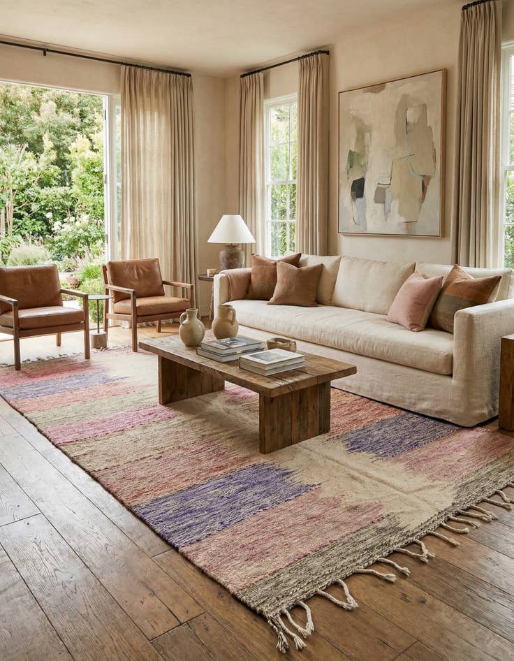 Detail image of 6' 4 x 9' 4  Hand Knotted Moroccan Wool Rug