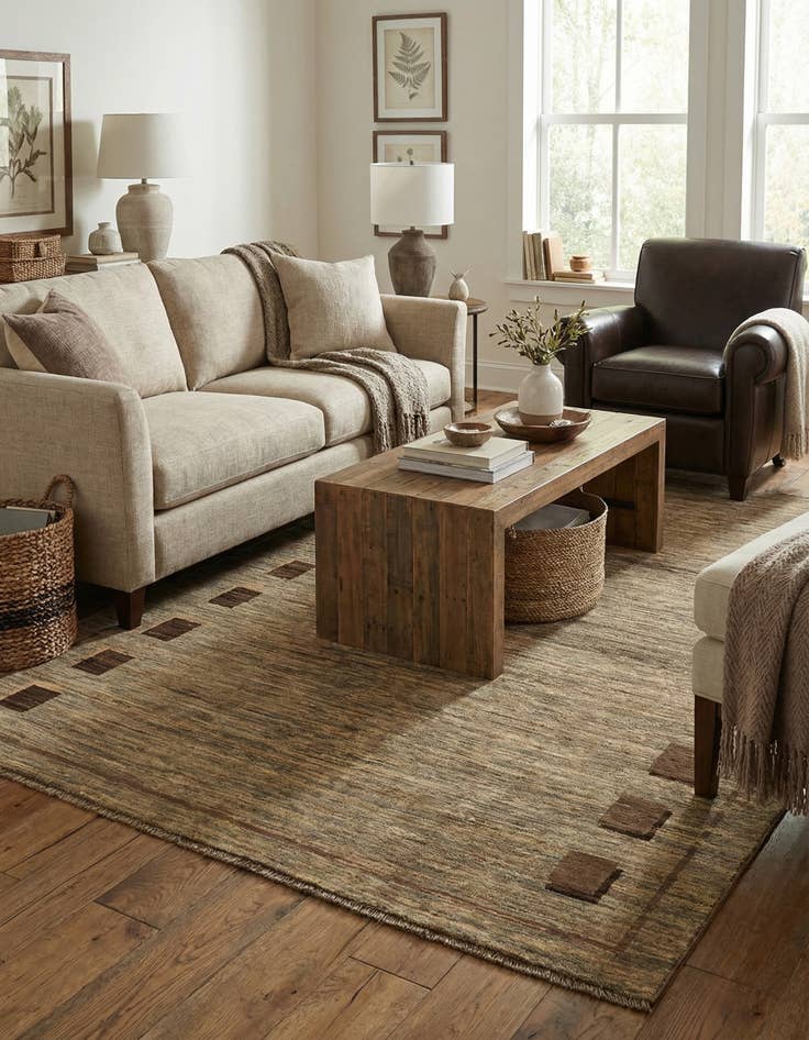 Detail image of 4' 9 x 6' 6  Hand Knotted Modern Ziegler Rug