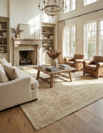 8' 3 x 9' 9 Hand Knotted Peshawar Ziegler Rug