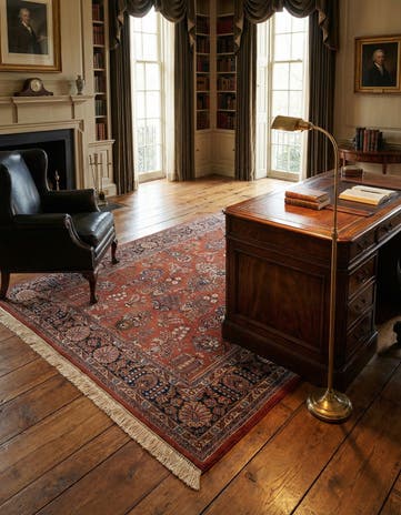 5' 5 x 8' 5 Hand Knotted Sarough Wool Rug