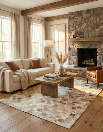 5' x 8' Cowhide Stocks Rug