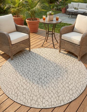 5' 3 x 5' 3 Easy-Clean Safari Indoor / Outdoor Round Rug