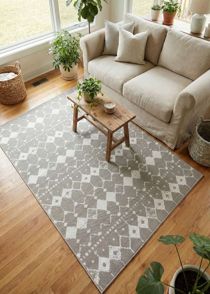 4' x 6' Easy-Clean Trellis Indoor / Outdoor Rug