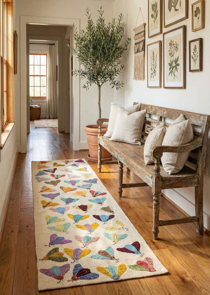 2' 9 x 9' 3 Hand Woven Kilim Suzani Wool Runner Rug