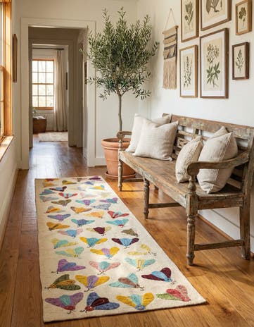 2' 9 x 9' 3 Hand Woven Kilim Suzani Wool Runner Rug