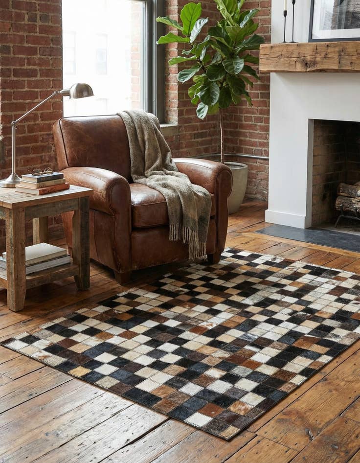 Detail image of  2' x 3' Cowhide Leather Rug