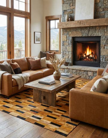 4' 11 x 8' Cowhide - Patchwork Rug