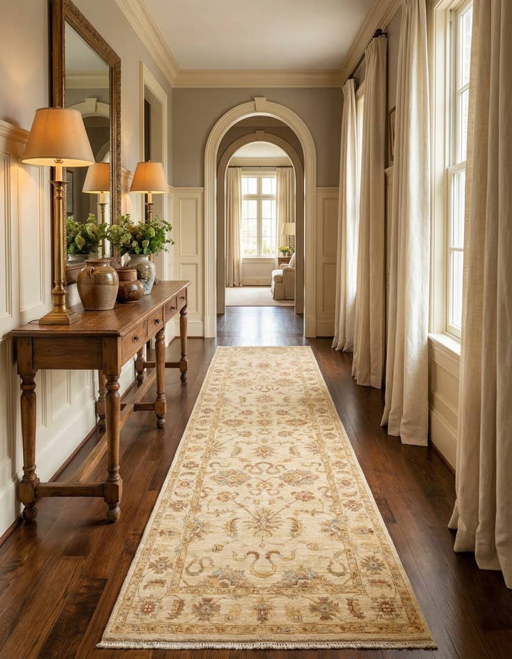 Detail image of 2' 11 x 10' 2  Hand Knotted Peshawar Ziegler Runner Rug