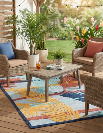 5' 3 x 8' Easy-Clean Belize Indoor / Outdoor Rug