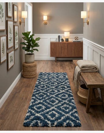 2' x 5' Trellis Shag Runner Rug