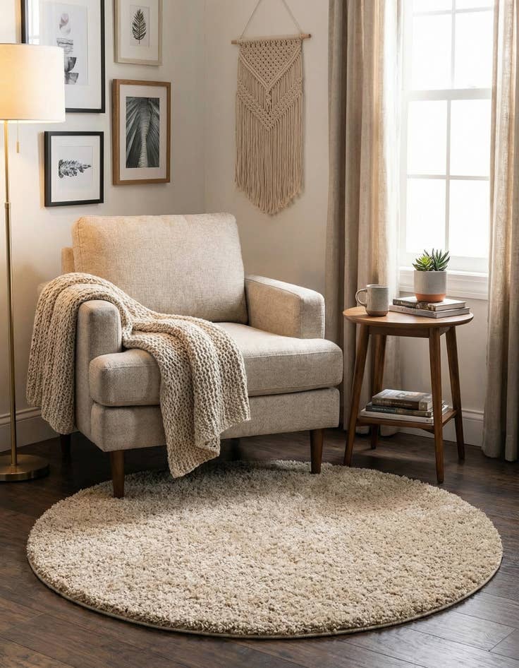 Detail image of 3' 3 x 3' 3 Everyday Shag Round Rug