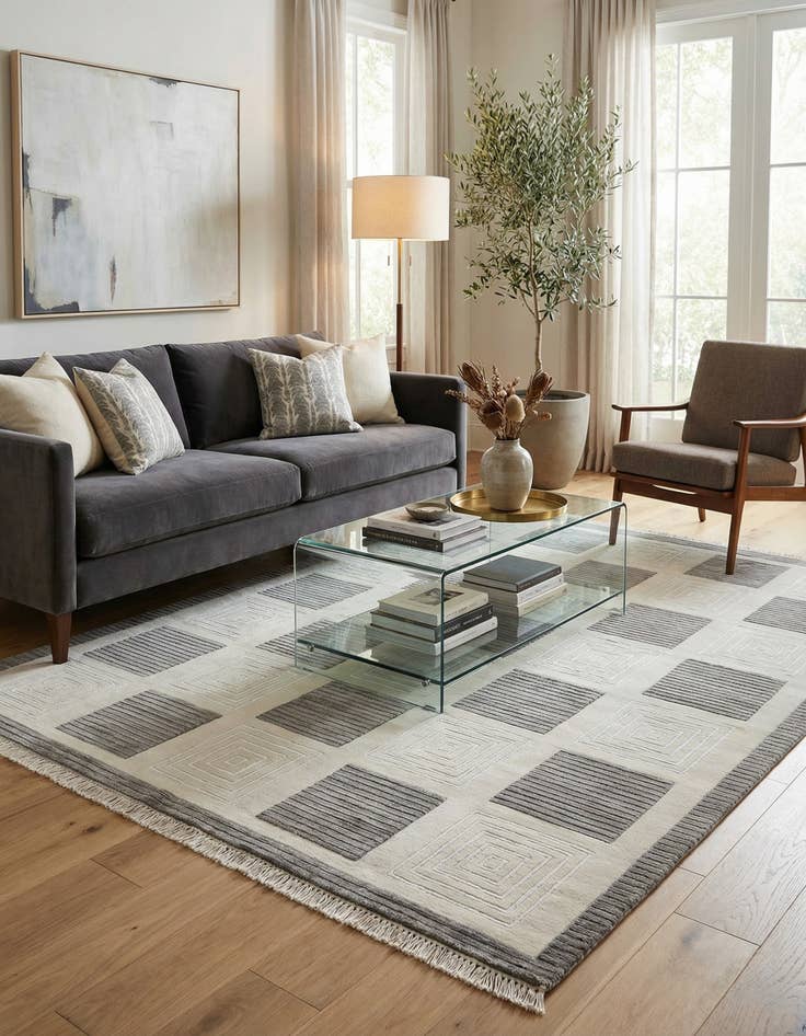 Detail image of 5' 7 x 7' 11 Hand Knotted Darya Wool Rug