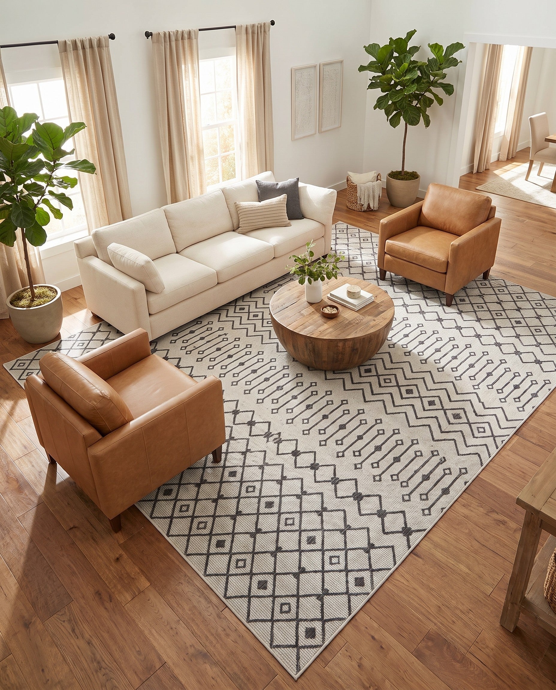 10' x 14' Easy-Clean Lattice Indoor / Outdoor Rug