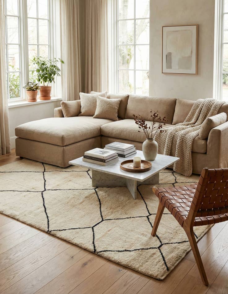 Detail image of 8' x 10' 2  Hand Knotted Moroccan Wool Rug