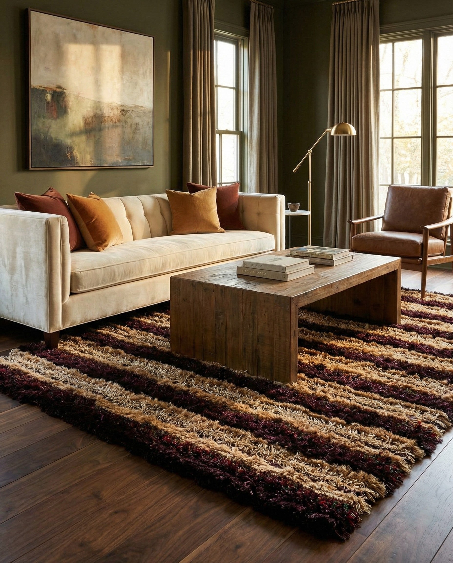  5' x 6' 10 Multi-Tone Shag Rug