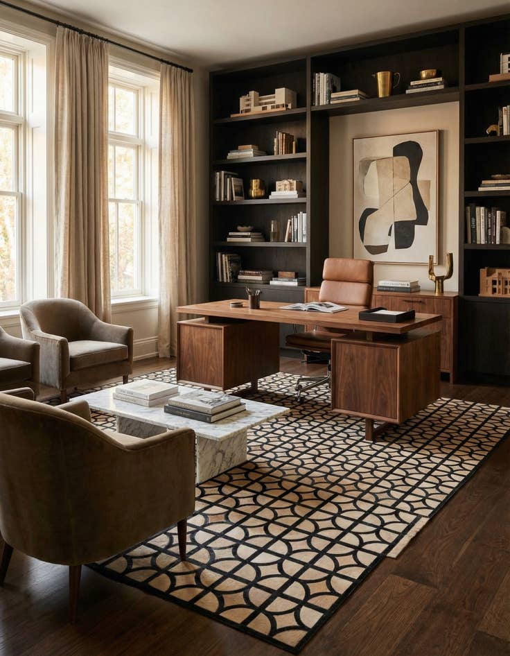 Detail image of 8' 1 x 10' Cowhide Leather Rug