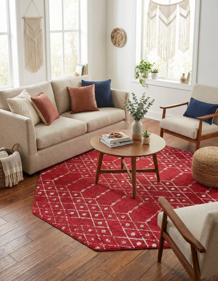 Detail image of 7' 10 x 7' 10 Paxon Trellis Octagon Rug