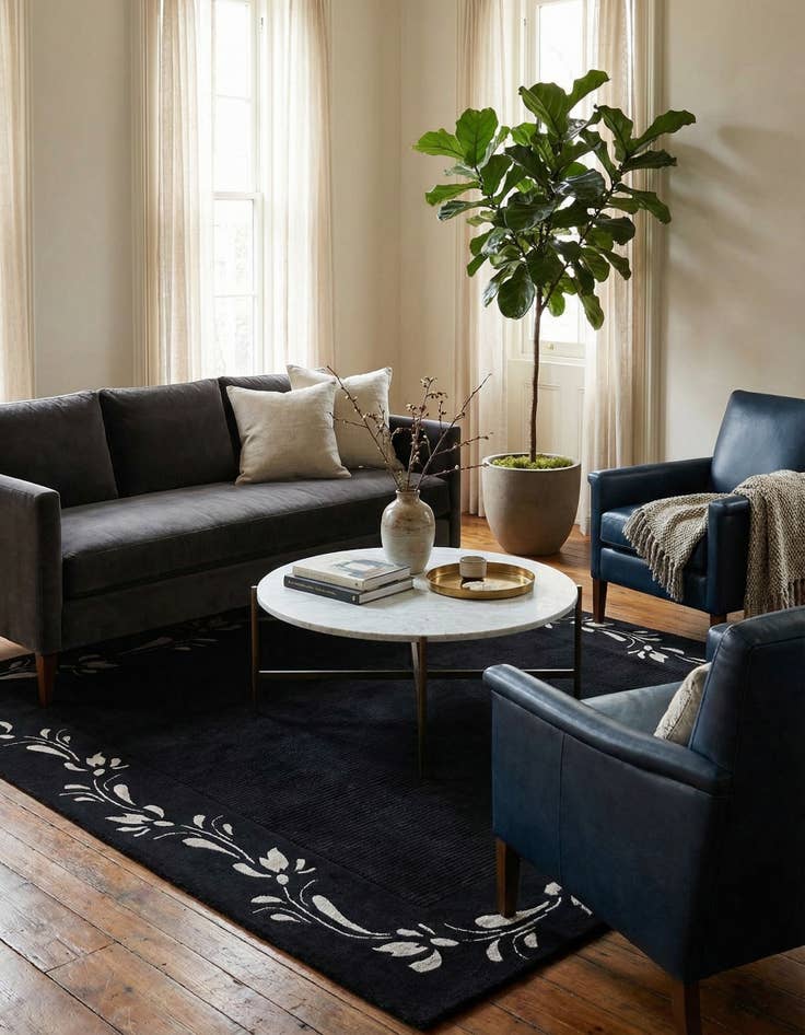 Detail image of 4' 8 x 6' 4  Hand Knotted Darya Wool Rug