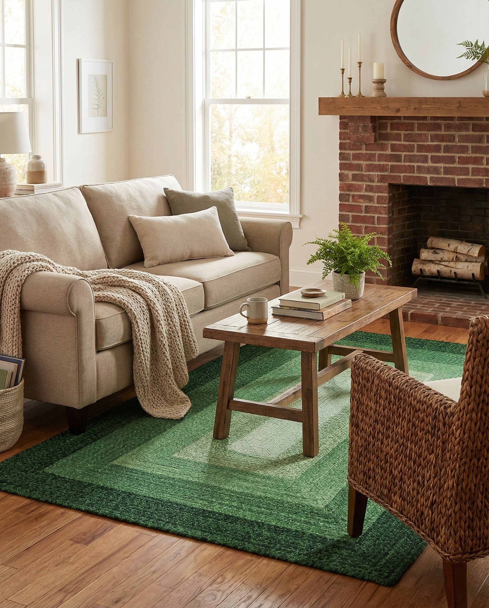  4' 1 x 6' 1  Hand Hand Braided Wool Rug