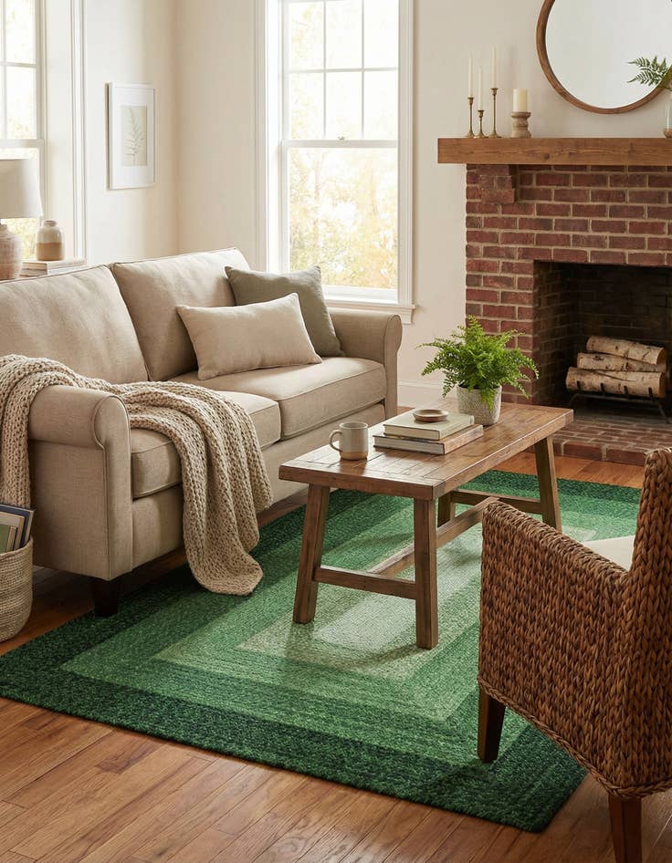 Detail image of  4' 1 x 6' 1  Hand Hand Braided Wool Rug