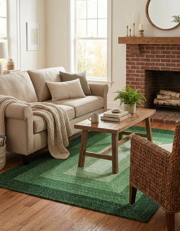 4' 1 x 6' 1 Handmade Hand Braided Wool Rug
