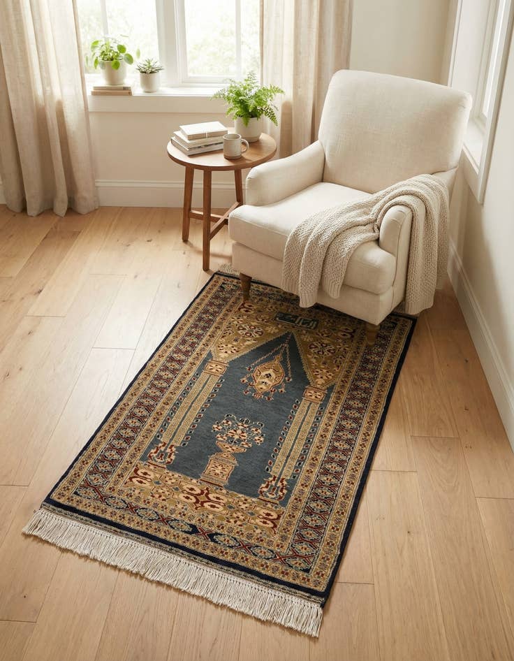 Detail image of 2' 7 x 4'  Hand Knotted Bokhara Wool Rug