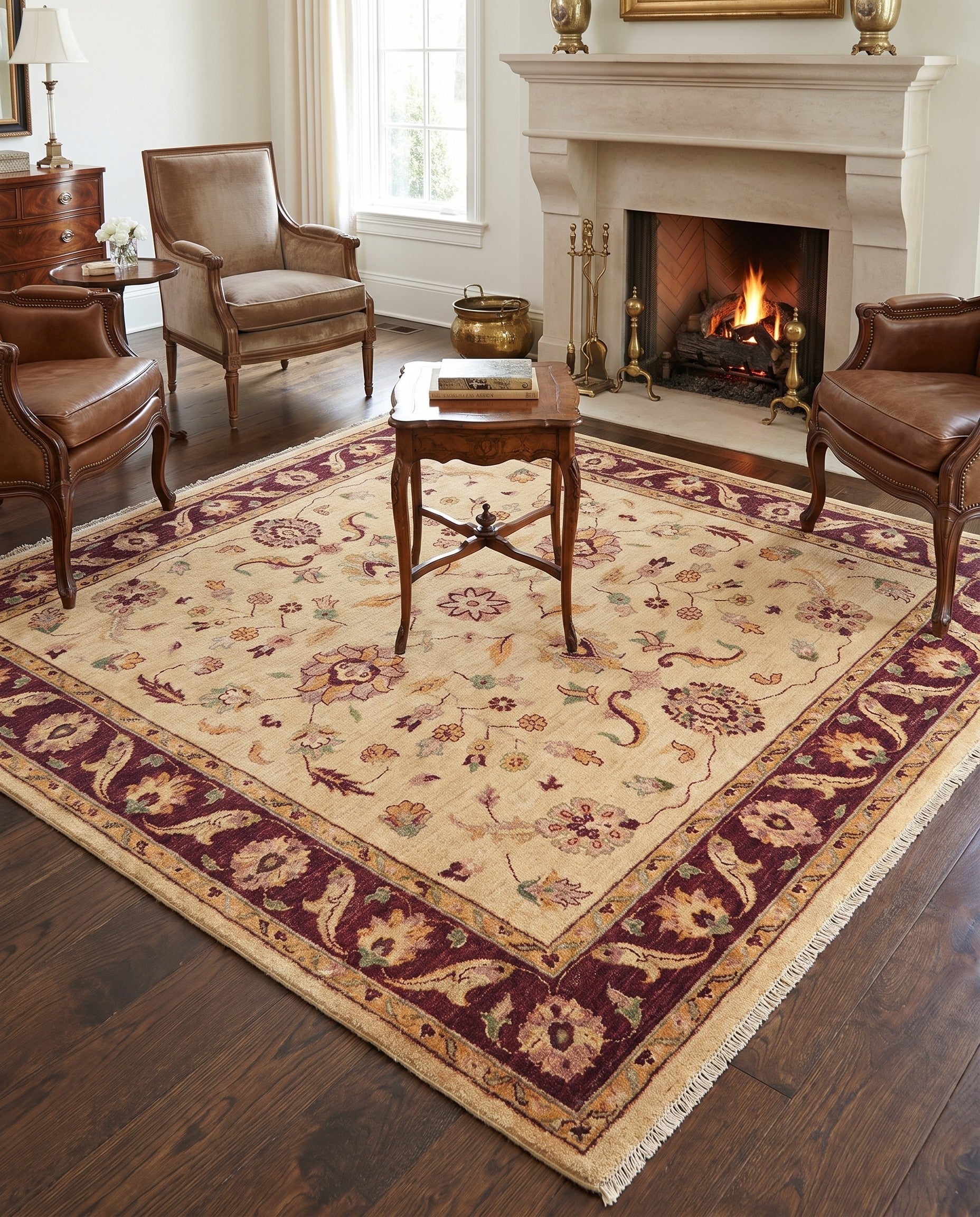 6' 3 x 6' 4 Hand Knotted Ziegler Square Rug