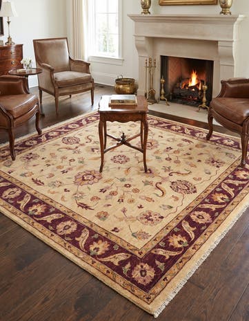 6' 3 x 6' 4 Hand Knotted Ziegler Square Rug