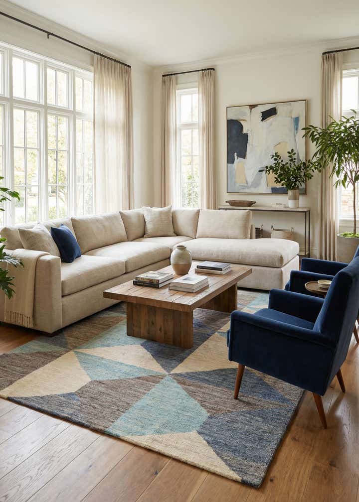 6' 6 x 10' Hand Knotted Darya Wool Rug