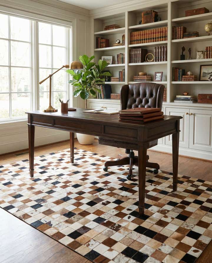 5' x 8' Cowhide Leather Rug