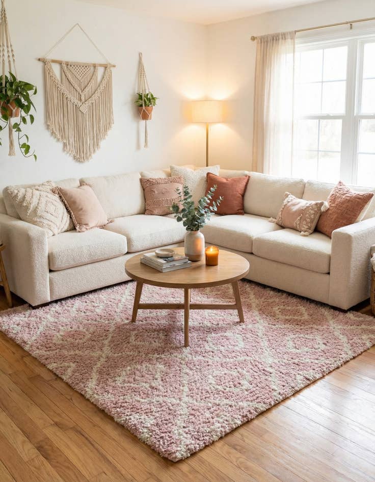 Detail image of  10' x 10' Lattice Shag Square Rug