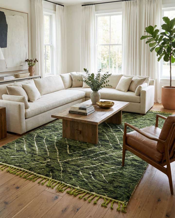 6' 9 x 10' 3 Hand Knotted Moroccan Wool Rug