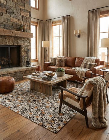 5' x 7' 10 Cowhide Leather Rug