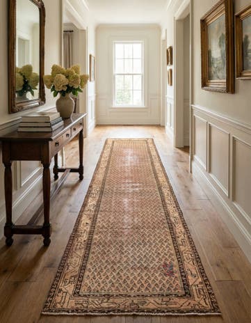 3' 8 x 13' 9 Hand Knotted Ultra Vintage Persian Wool Runner Rug