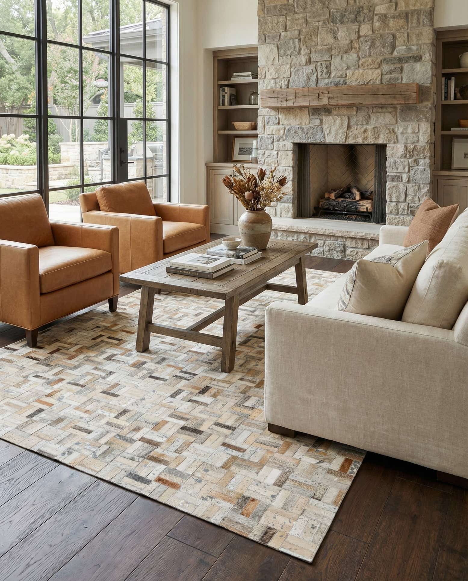 4' 11 x 8' 1 Cowhide Stocks Rug