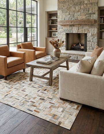 4' 11 x 8' 1 Cowhide Stocks Rug