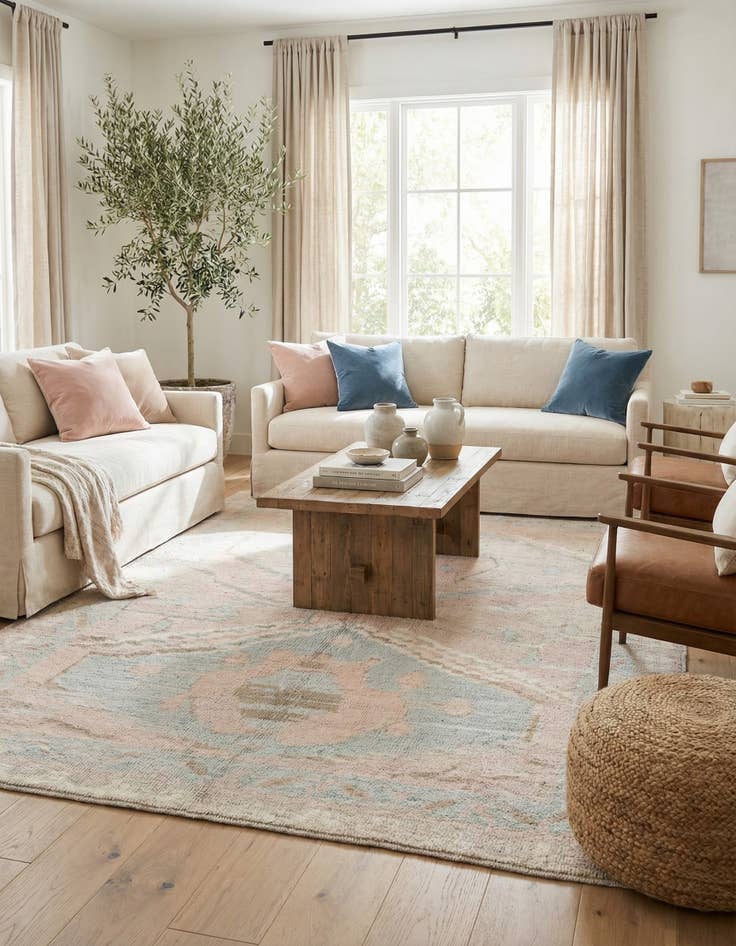 Detail image of 7' 2 x 10'  Hand Knotted Moroccan Wool Rug