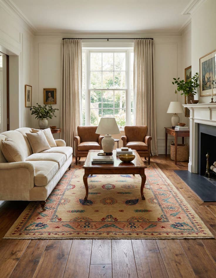 Detail image of 5' 2 x 7' 1  Hand Knotted Ziegler Wool Rug