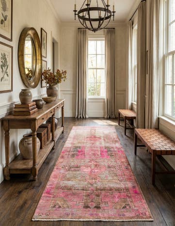 4' 9 x 11' 3 Hand Knotted Ultra Vintage Persian Wool Runner Rug