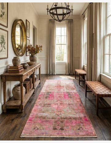 4' 9 x 11' 3 Hand Knotted Ultra Vintage Persian Wool Runner Rug