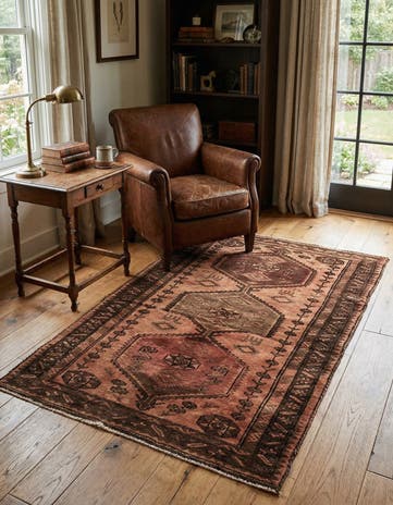 3' 5 x 5' 9 Hand Knotted Ultra Vintage Persian Wool Rug